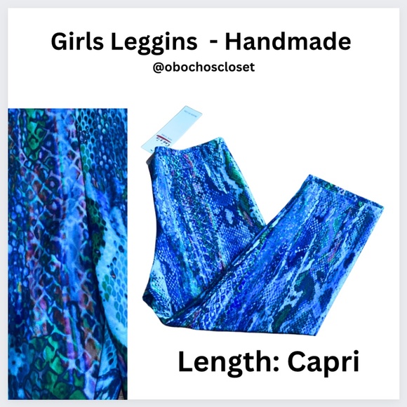 Capri Leggins / BUNDLE & SAVE/ Print: Blue Snake - Picture 1 of 4